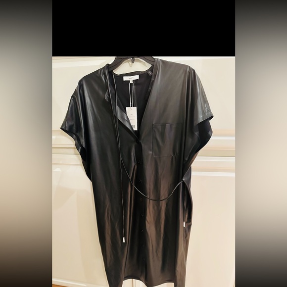 Vince Belted faux leather mini shirt dress - Picture 9 of 9
